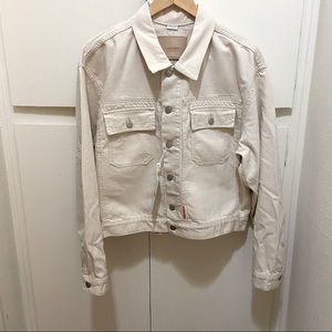 HERON PRESTON x CALVIN KLEIN Mens Cream Denim Jacket - MED, Brand New